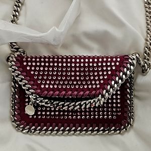 Brand new in Box Stella McCartney credit card bag holder pink rhinestone